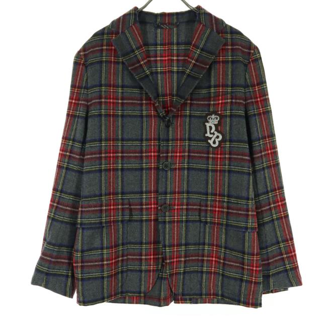 美品 Psycho Bunny サイコバニー 日本製 チェック柄 長袖 ブレザー M グレー系 メンズ