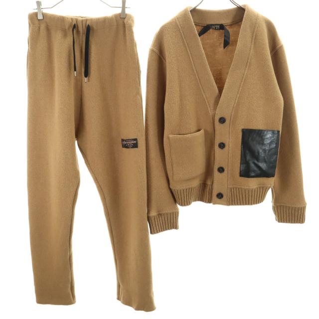 N°21 ヌメロ ヴェントゥーノ イタリア製 ウールブレンド 長袖 カーディガン 上下セットアップ S ブラウン レディース