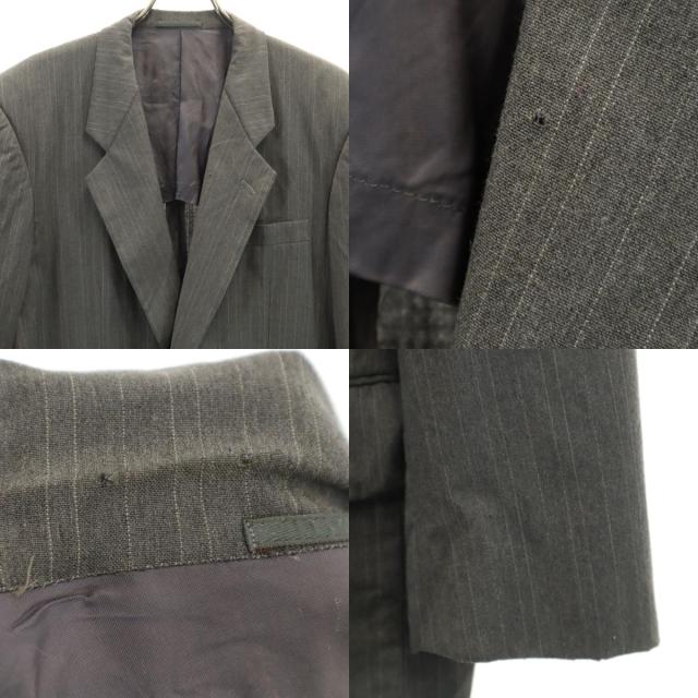 COMME des GARCONS HOMME コムデギャルソンオム 80s 1989年 日本製 オールド ストライプ柄 テーラードジャケット S グレー メンズ_8