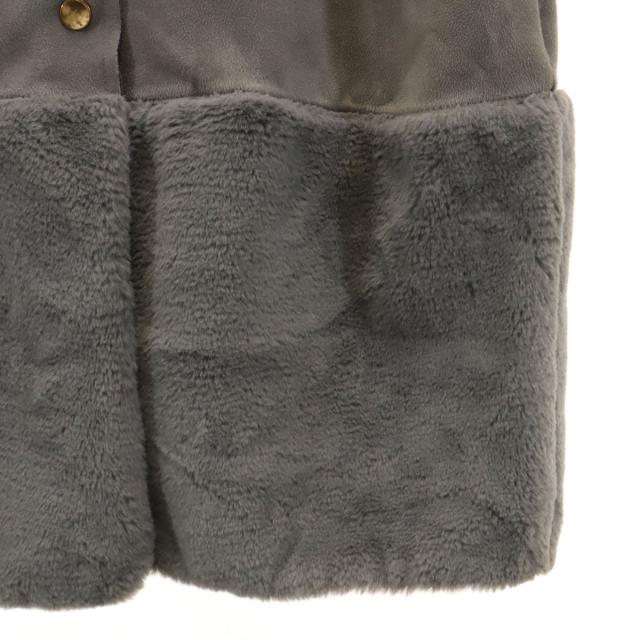 ZARA ザラ フェイクスエード フェイクファー ノーカラーコート S