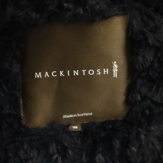 Mackintosh マッキントッシュ スコットランド製 キルティング厚地の外套 36 黒いこと 中綿 裏毛革 レディース