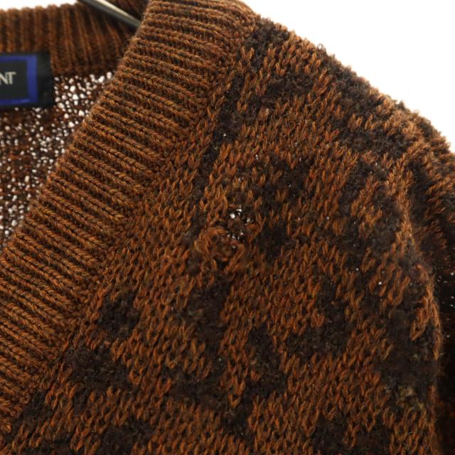 YVES SAINT LAURENT イヴサンローラン 90s オールド 総柄 長袖 Vネック
