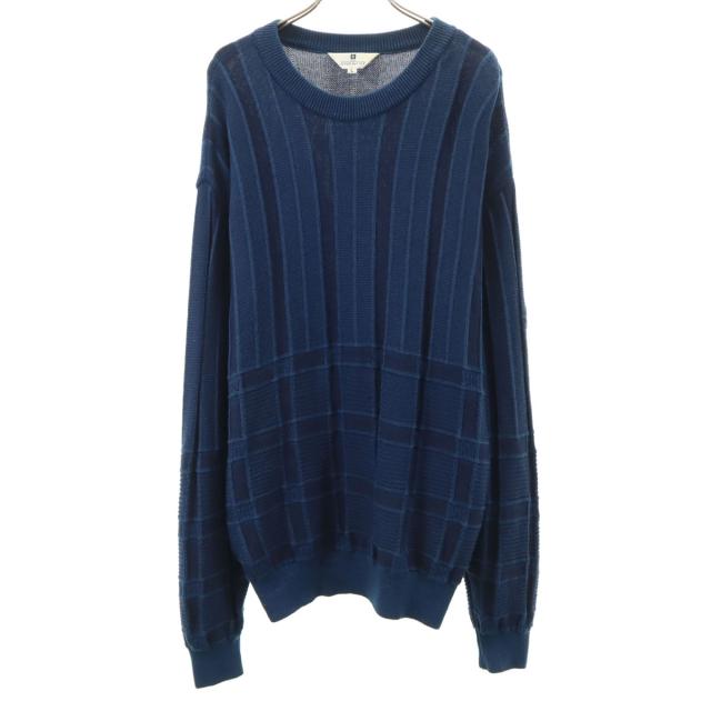 GIVENCHY ジバンシィ 90s 日本製 オールド 総柄 ゴルフ 長袖 セーター L ネイビー ニット メンズ
