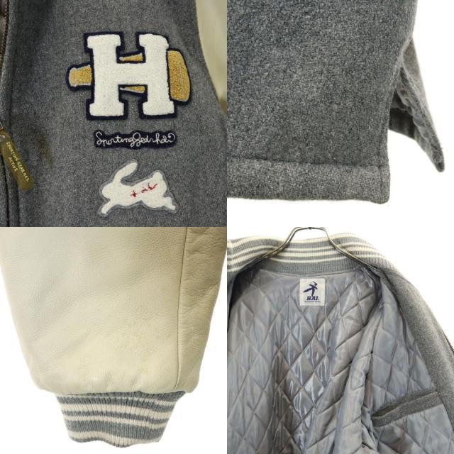 HAI SPORTING GEAR スタジャン ジャケット 牛革 HAI SPORTING GEAR ハイスポーティングギア 牛革レザー切替 スタジャン