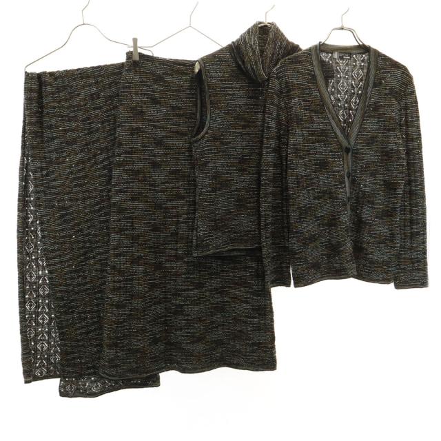 MISSONI SPORT ミッソーニ スポーツ 長袖 ニット カーディガン 上下セットアップ 40 グレー系 レディース