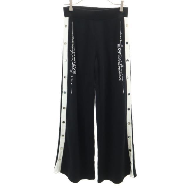 Emporio Armani エンポリオアルマーニ ワイドパンツ S ブラック スウェット レディース
