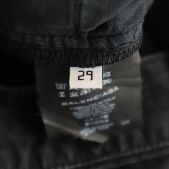 BALENCIAGA バレンシアガ イタリア製 総柄 ロングパンツ W29 ブラック メンズ_7