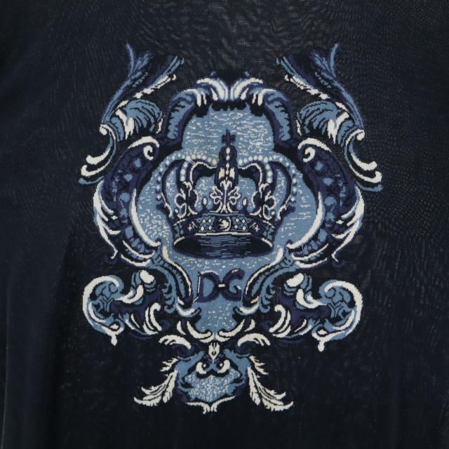 DOLCE&GABBANA ドルチェアンドガッバーナ イタリア製 長袖 ニット 58 ネイビー ビッグサイズ メンズ