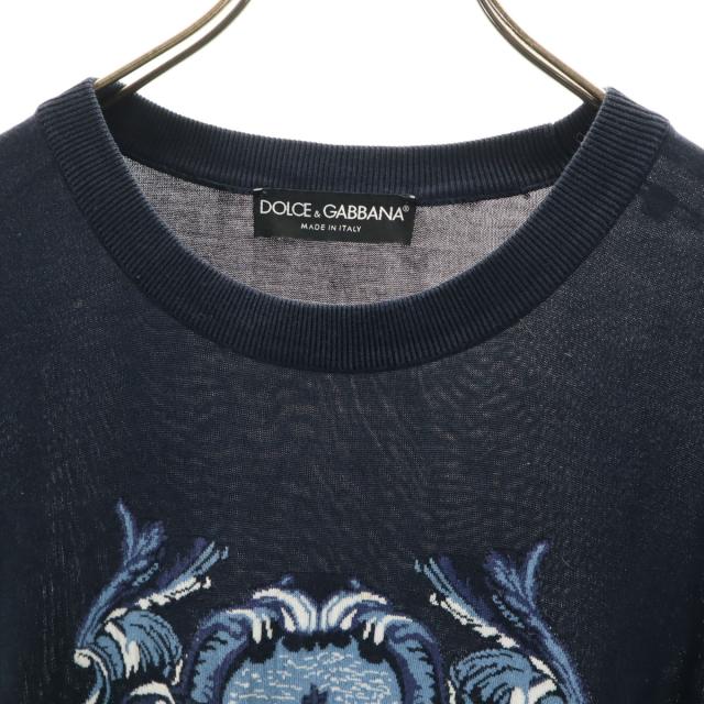 DOLCE&GABBANA ドルチェアンドガッバーナ イタリア製 長袖 ニット 58 ネイビー ビッグサイズ メンズ