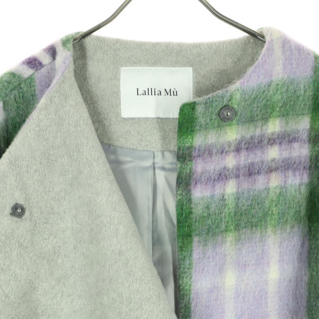 未使用 Lallia Mu ラリアムー 長袖 コート 38 パープル ケープ レディース_2