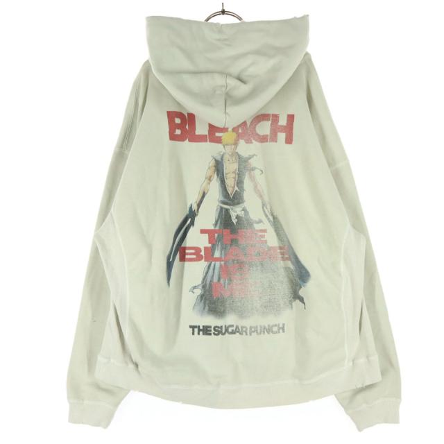 THE SUGAR PUNCH ザシュガーパンチ バックプリント アニメキャラクター 長袖 スウェットパーカー L ホワイト系 BLEACH 黒崎一護 メンズ