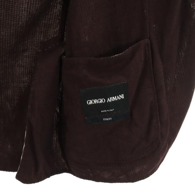 GIORGIO ARMANI ジョルジオアルマーニ 総柄 テーラードジャケット 44 ブラウン アンコン メンズ_6