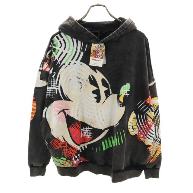 未使用 Desigual デシグアル Disney ディズニー コラボ ミッキーマウス 長袖 オーバーサイズ スウェットパーカー S レディース