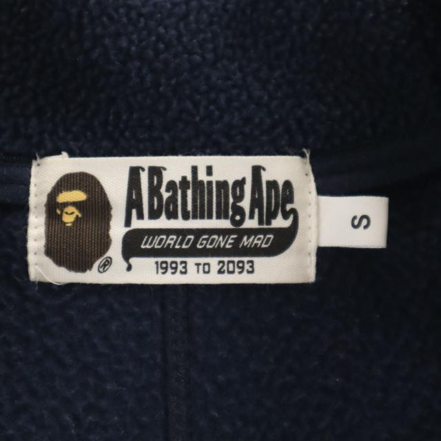 A BATHING APE アベイシングエイプ 日本製 長袖 フリース ジップパーカー S ネイビー メンズ_6