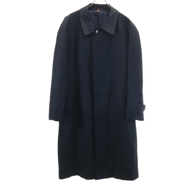 YVES SAINT LAURENT イヴサンローラン 90s 日本製 シルクブレンド オールド ステンカラーコート A4 ネイビー メンズ