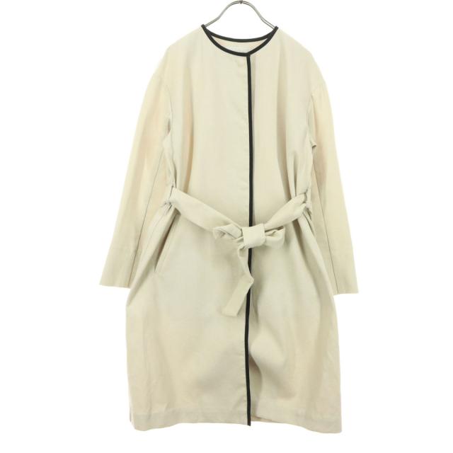 【新品未使用】anysis ロングコート　ノーカラー　L　ベージュ Anysis コート 新品未使用 anysis ロングコート ノーカラー L ベージュ