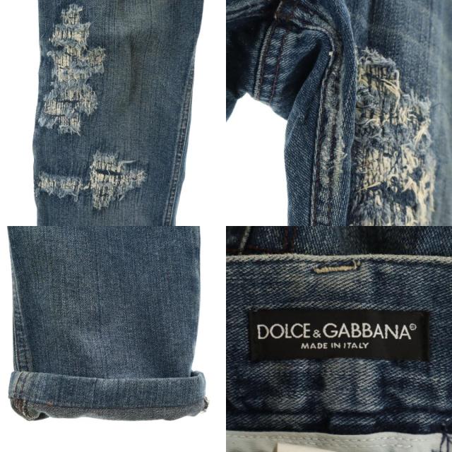 DOLCE&GABBANA ドルチェアンドガッバーナ イタリア製 ヴィンテージ加工 デニムパンツ 46 ウォッシュブルー ジーンズ メンズ_8