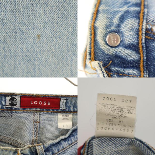 Levi’s リーバイス 90s シルバータブ USA製 オールド ルーズ デニムパンツ S ブルー ジーンズ キッズ_9