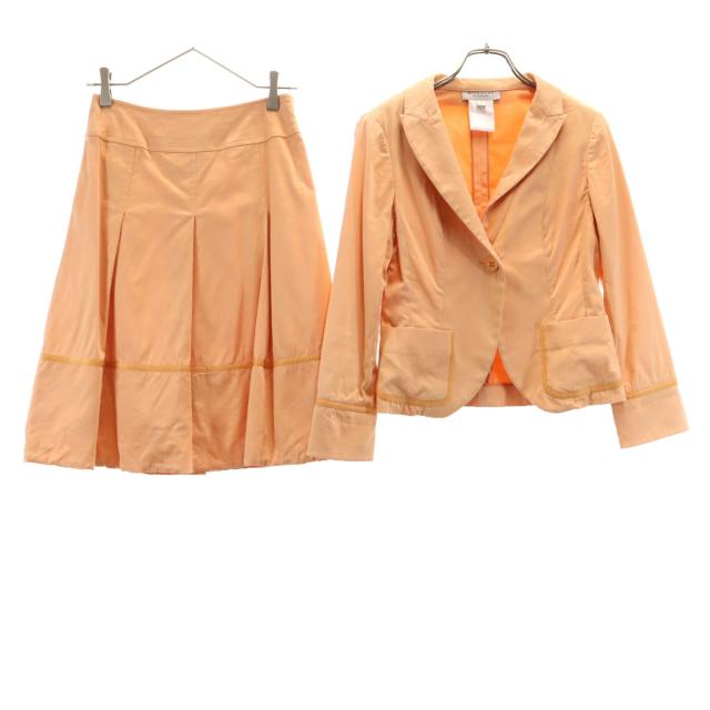 GIVENCHY BOUTIQUES ジバンシィ ブティックス 90s 日本製 オールド カジュアル スカートスーツ 上下セットアップ 36 オレンジ レディース