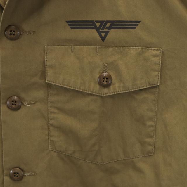 A BATHING APE アベイシングエイプ バックプリント 長袖 ミリタリーシャツ L オリーブ系 メンズ_4