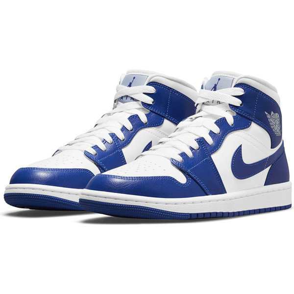 ナイキ エア ジョーダン 1 ミッド NIKE W AIR JORDAN 1 MID ホワイト/ハイパーロイヤル BQ6472-104の通販は