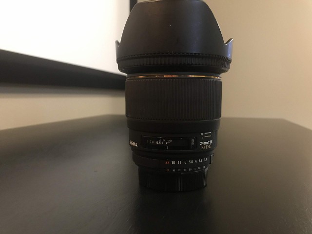 【中古】 SIGMA 単焦点広角レンズ 24mm F1.8 EX DG ASPHERICAL MACRO ニコン用 フルサイズ対応