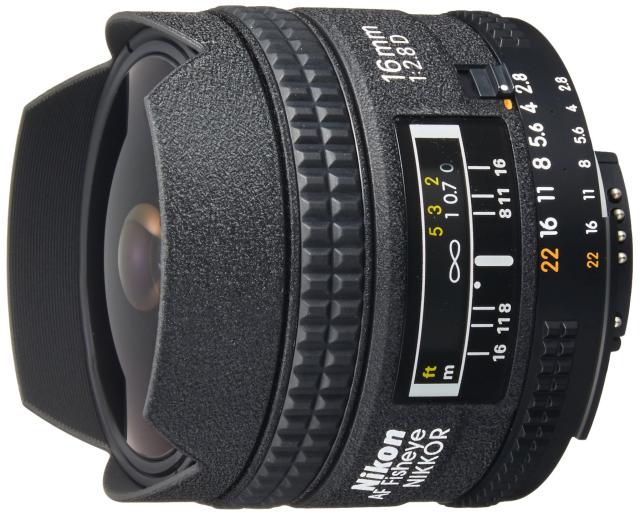 【中古】 Nikon フィッシュアイレンズ Ai AF fisheye Nikkor 16mm f/2.8D フルサイズ対応の通販は 30,610円