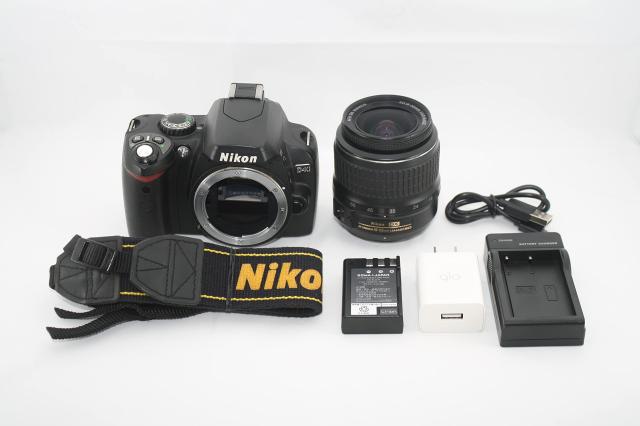 【中古】 Nikon デジタル一眼レフカメラ D40 レンズキット ブラック D40BLKの通販はデジタル一眼レフ