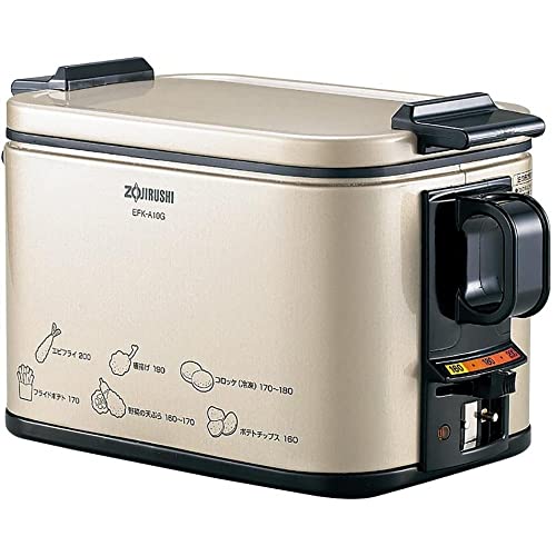 【中古】 電気フライヤーで火を使わずに揚げ物づくり 象印 電気フライヤー 1.0L あげあげ 火を使わずに揚げ物づくり 卓上 家庭用 油温調節機能 メタリックカカオ EFK-A10Gの通販は