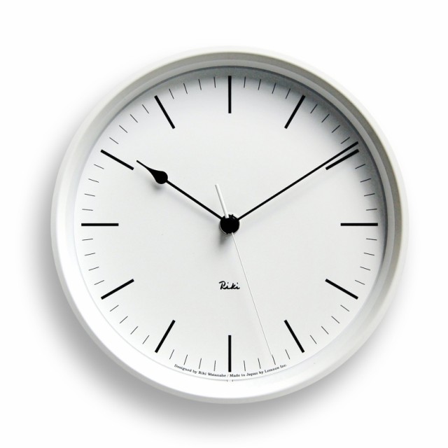 【中古】 ホワイト 24_RIKI STEEL CLOCK レムノス 掛け時計 電波時計 アナログ リキスチールクロック RIKI STEEL CLOCK ホワイト WR08-24 WH Lemnosの通販は
