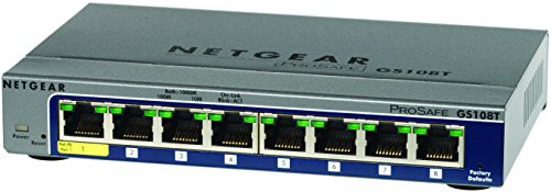 【中古】 標準モデル NETGEAR レイヤー2スマートスイッチ ギガビット8ポートVLAN QoS ACL LAG PoE受電 マグネット付属 GS108T-200JPS