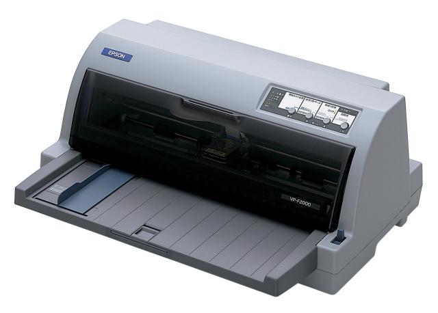【中古】 通常モデル EPSON インパクトプリンター VP-F2000 USBインターフェイス搭載 24ピン 106桁 水平型 7枚複写(オリジナル+6枚) 英数330字/秒 漢字146字/秒の通販は