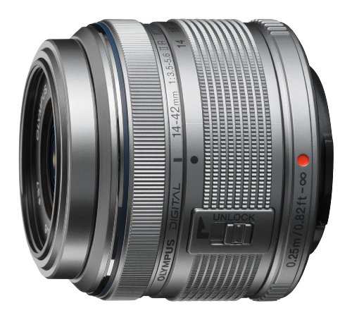 【中古】 シルバー OLYMPUS 標準ズームレンズ M.ZUIKO DIGITAL 14-42mm F3.5-5.6 II R シルバー