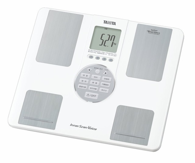 【中古】 日本語対応 タニタ 体重 体組成計 音声 日本製 ホワイト BC-202 WH 音声ガイダンス付き 自動認識機能付/立てかけ収納OKの通販は