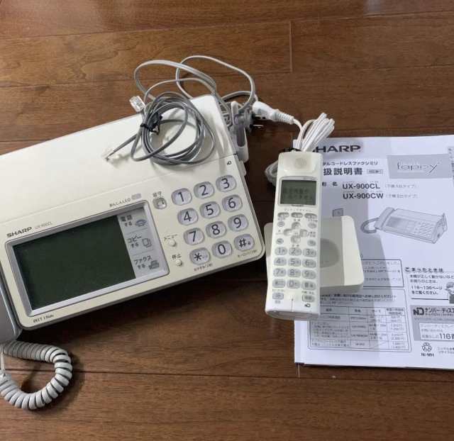 【中古】 子機1台付き シャープ デジタルコードレスFAX 子機1台付き 1.9GHz DECT準拠方式 UX-900CL