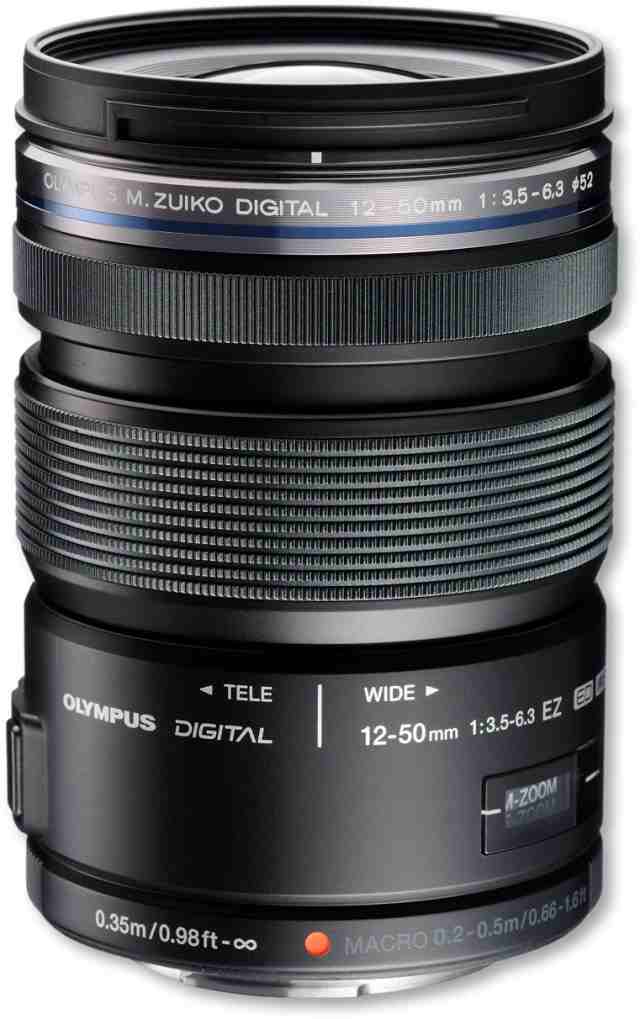 【中古】 ブラック_通常版 OLYMPUS ED12-50mmF3.5-6.3 EZ BLK 標準ズームレンズ 防塵防滴 ブラック