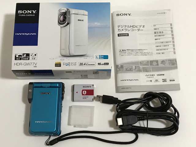 【中古】 ソニー SONY デジタルHDビデオカメラレコーダー ブルー HDR-GW77V/L