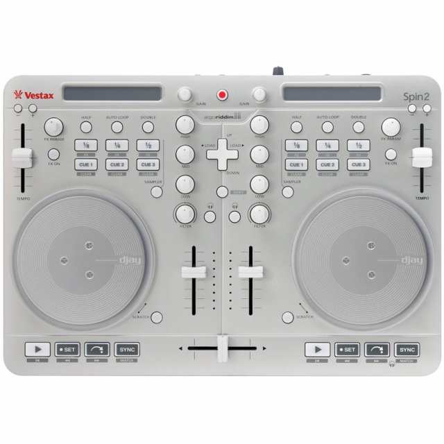 【中古】 シルバー Vestax DJコントローラー Spin2 シルバー iPhone/iPad/iPod touch対応 algoriddim djay/vjay対応