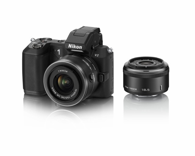 【中古】 ブラック_ダブルレンズキット Nikon ミラーレス一眼 Nikon 1 V2 ダブルレンズキット 1 NIKKOR 18.5mm f/1.8 /1 NIKKOR VR 10-30