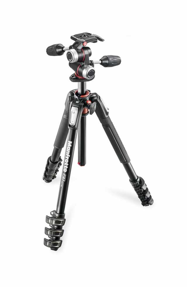 【中古】 アルミ 4段_3Way雲台キット_単品 マンフロット(Manfrotto) プロ三脚 190シリーズ アルミ 4段 + RC2付3Way雲台キット MK190XPRO4