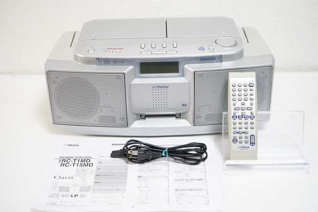 【中古】 Victor ビクター JVC RC-T1MD-S シルバー CD-MDポータブルシステム Clavia クラビア （CD/MDデッキ）（ラジカセ形状）