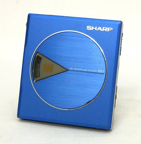 【中古】 SHARP シャープ MD-ST521-A フレンチブルー ポータブルMDプレーヤー MDLP非対応 （MD再生専用機）