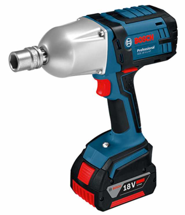 【中古】 5.0Ahバッテリー 2個+充電器 Bosch Professional(ボッシュ) 18V コードレスインパクトレンチ (5.0Ahバッテリー2個・充電器・キ