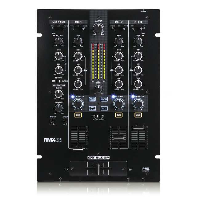 【中古】 3 (+1) チャンネル_iOS/Androidデバイス対応 Reloop リループ 3チャンネル エフェクト内蔵 DJミキサー RMX-33i