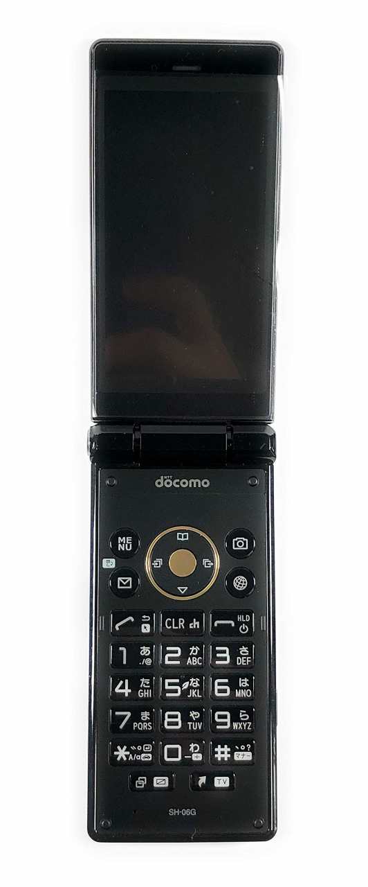 【中古】 docomo AQUOS SH-06G [BLACK] 携帯電話 ガラホ