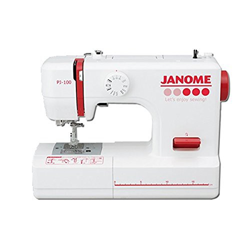 【中古】 JANOME ジャノメ 電動ミシン 「両手が使えるフットコントローラータイプ」 PJ-100 赤