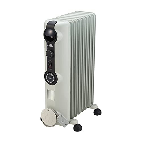 【中古】 De'Longhi (デロンギ) オイルヒーター HJ0812 電気ヒーター ゼロ風暖房 静音 乾燥しにくい 表面温度約80℃ 24時間タイマー 安全