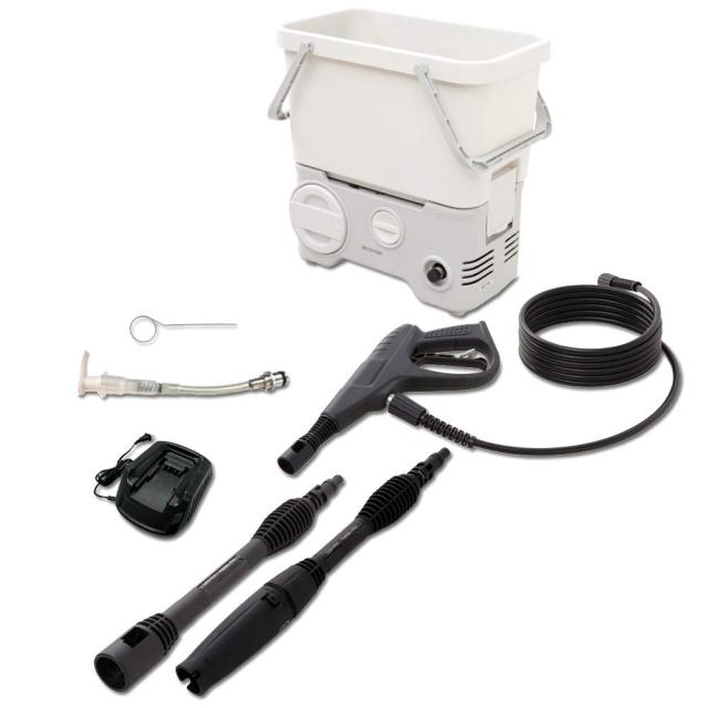 【中古】 1)高圧洗浄機単品_3)タンク式 コードレスモデル アイリスオーヤマ 充電式 高圧洗浄機 タンク式 場所を選ばす使用可能 SDT-L01Nの通販は 27,902円