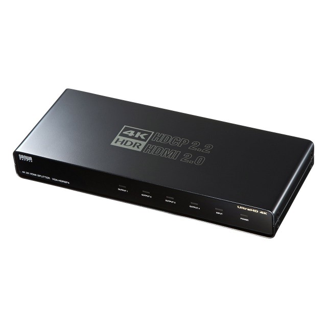 【中古】 サンワサプライ 4K/60Hz・HDR対応HDMI分配器(4分配)