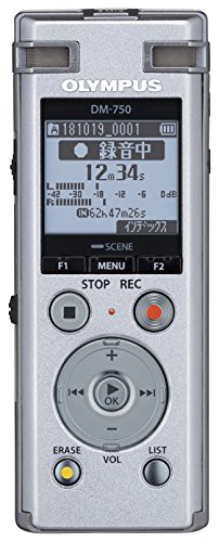 【中古】 OLYMPUS ICレコーダー VoiceTrek DM-750 DM-750 SLV 内蔵メモリー4GB MicroSD(議事録、会議録音、証拠録音、取材、インタビュー